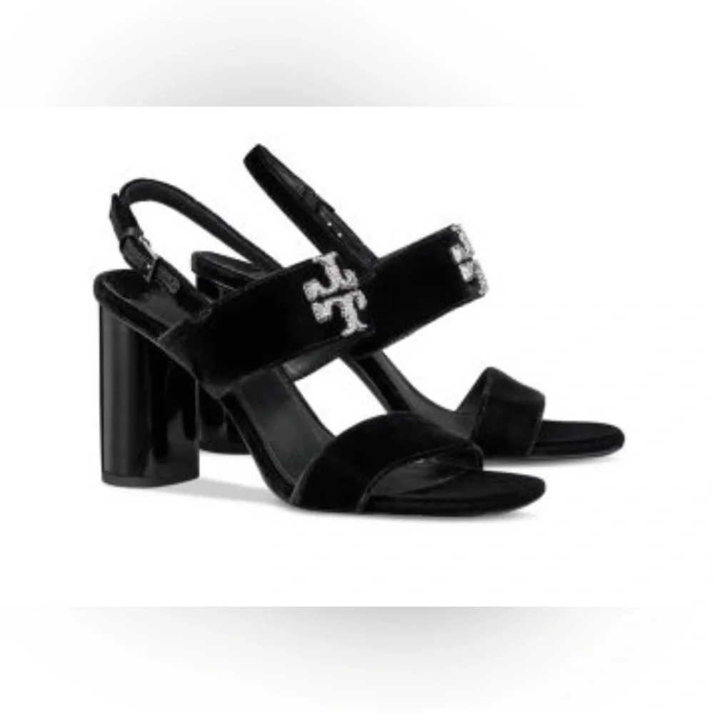 NIB TORY BURCH ELEANOR PAVE HEEL SANDALS